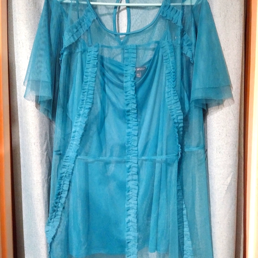 Lane Bryant teal-blue blouse